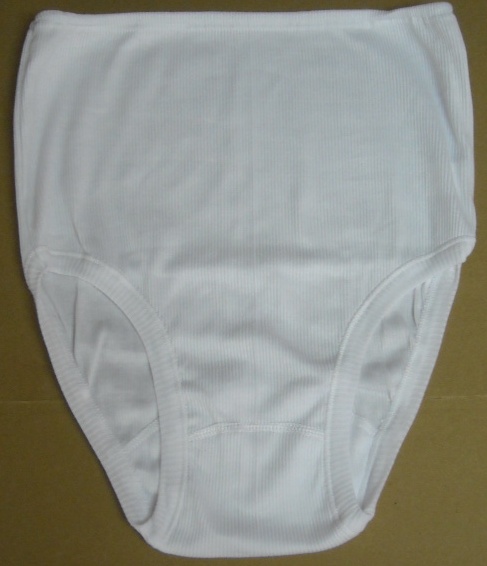 Mutande Slip donna a vita alta, in cotone e pizzo made in Italy